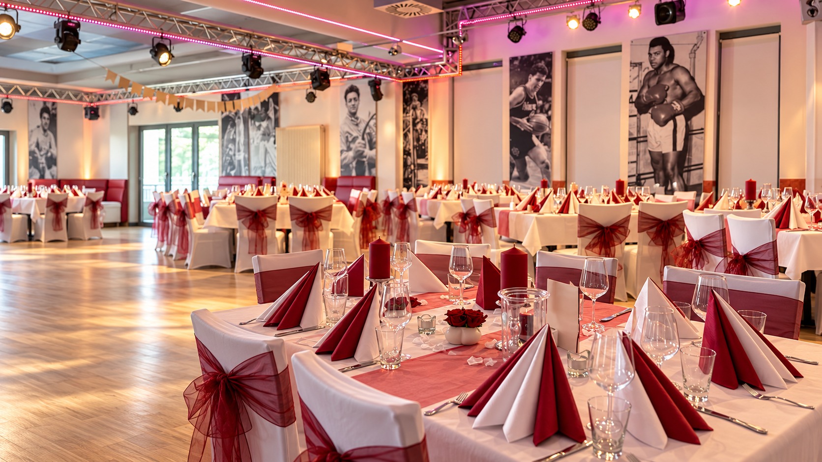 Festlich gedeckte Tische in unserer Eventgastronomie bei Karsten’s